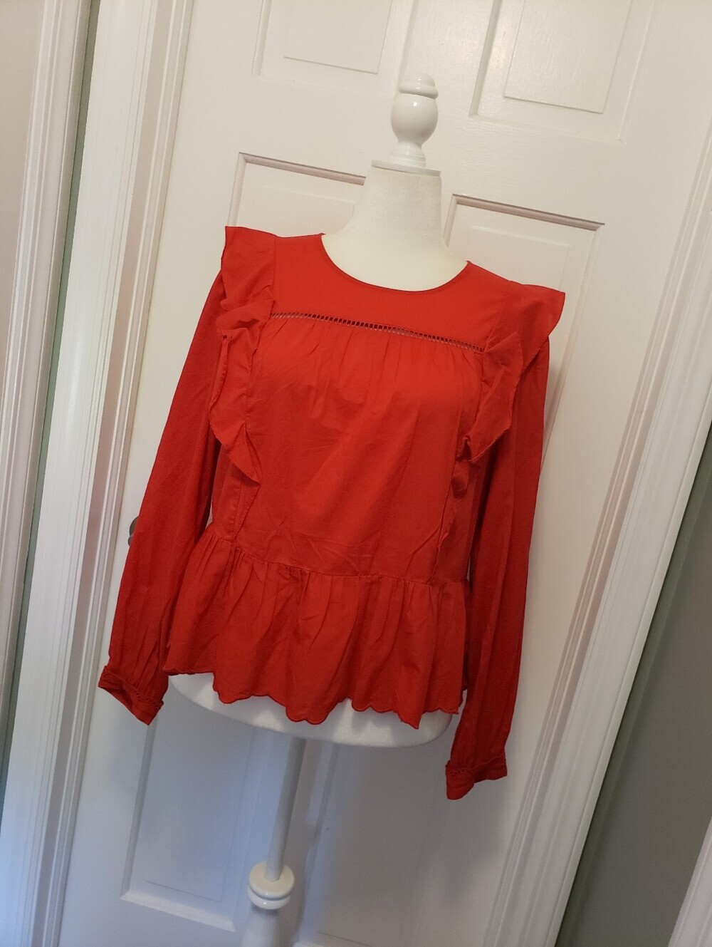 NWT Old Navy Red 100% Cotton Blouse Size XL, Colorful, Casual